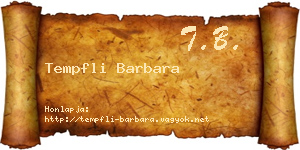 Tempfli Barbara névjegykártya